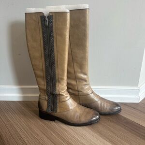 Women's Tan Leather Knee-High Boots